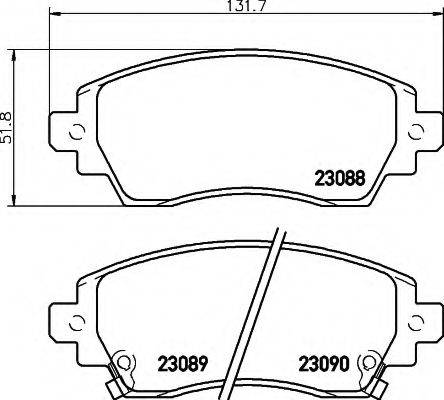 HELLA 8DB355017101 Комплект гальмівних колодок, дискове гальмо