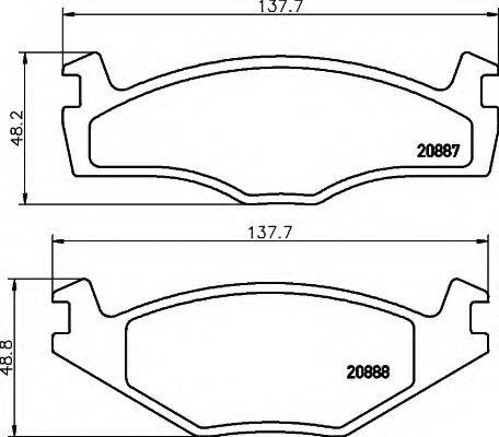 HELLA 8DB355017501 Комплект гальмівних колодок, дискове гальмо