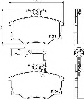 HELLA 8DB355017801 Комплект гальмівних колодок, дискове гальмо