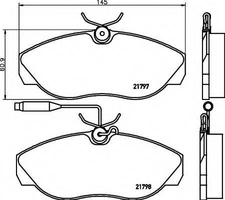 HELLA 8DB355018141 Комплект гальмівних колодок, дискове гальмо