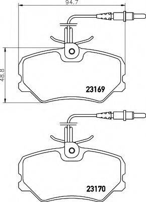 HELLA 8DB355018401 Комплект гальмівних колодок, дискове гальмо