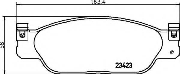 HELLA 8DB355018551 Комплект гальмівних колодок, дискове гальмо