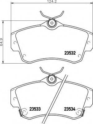 HELLA 8DB355018651 Комплект гальмівних колодок, дискове гальмо