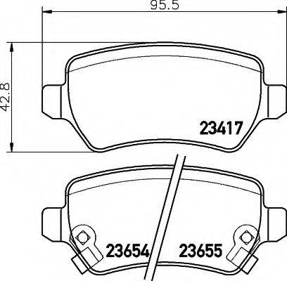 HELLA 8DB355018781 Комплект гальмівних колодок, дискове гальмо