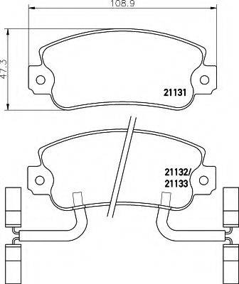 HELLA 8DB355018931 Комплект гальмівних колодок, дискове гальмо