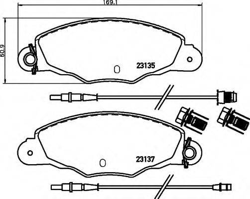 HELLA 8DB355019331 Комплект гальмівних колодок, дискове гальмо