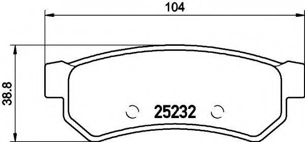 HELLA 8DB355019591 Комплект гальмівних колодок, дискове гальмо