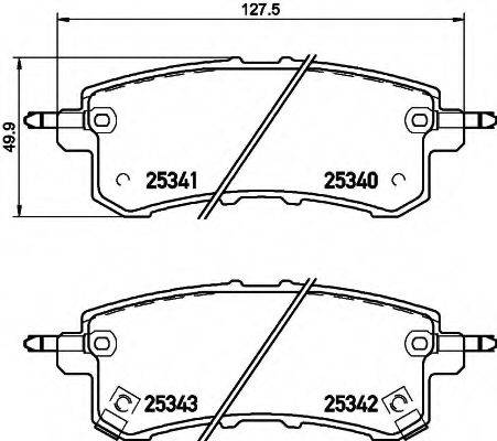 HELLA 8DB355019541 Комплект гальмівних колодок, дискове гальмо