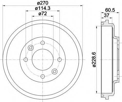 HELLA 8DT355301741 Гальмівний барабан