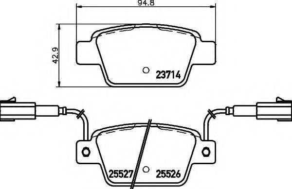 HELLA 8DB355020181 Комплект гальмівних колодок, дискове гальмо