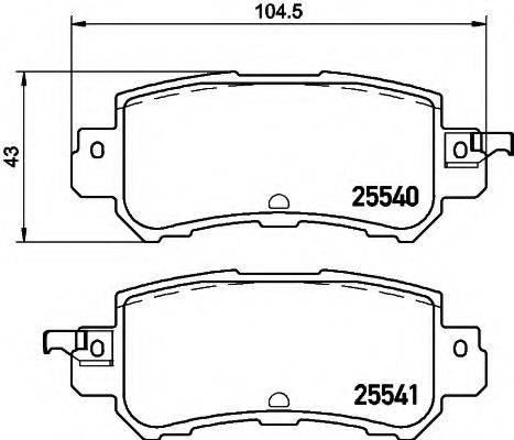 HELLA 8DB355020151 Комплект гальмівних колодок, дискове гальмо