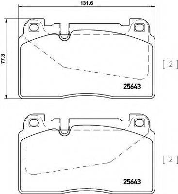 HELLA 8DB355020251 Комплект гальмівних колодок, дискове гальмо