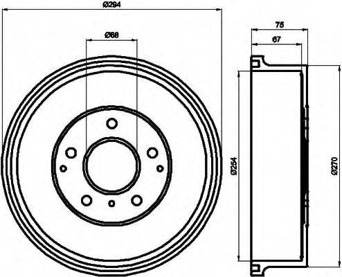 HELLA 8DT355302121 Гальмівний барабан