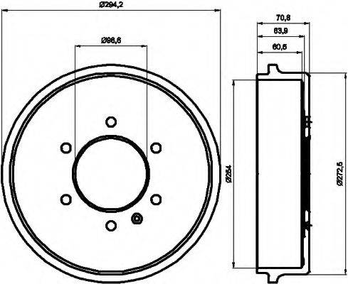 HELLA 8DT355302181 Гальмівний барабан