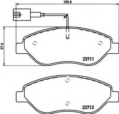 HELLA 8DB355020561 Комплект гальмівних колодок, дискове гальмо