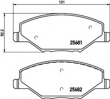 HELLA 8DB355020521 Комплект гальмівних колодок, дискове гальмо