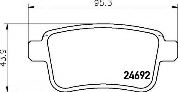 HELLA 8DB355020641 Комплект гальмівних колодок, дискове гальмо