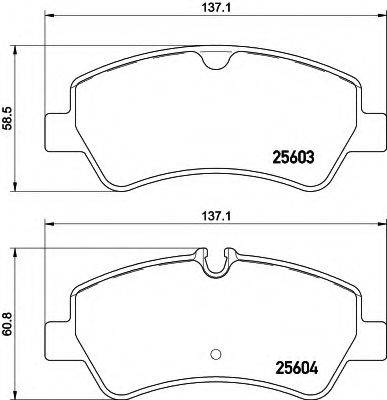 HELLA 8DB355020721 Комплект гальмівних колодок, дискове гальмо