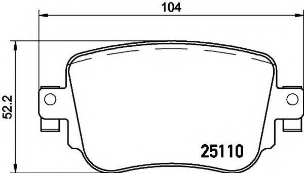 HELLA 8DB355021911 Комплект гальмівних колодок, дискове гальмо