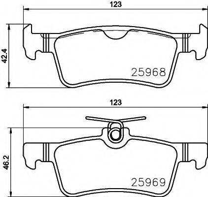 HELLA 8DB355021701 Комплект гальмівних колодок, дискове гальмо