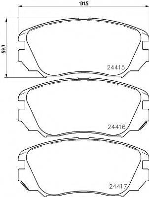 HELLA 8DB355013051 Комплект гальмівних колодок, дискове гальмо