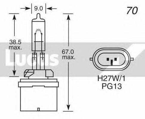 LUCAS ELECTRICAL LLB880 Лампа розжарювання, протитуманна фара