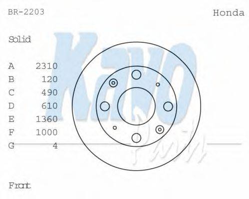 KAVO PARTS BR2203 гальмівний диск