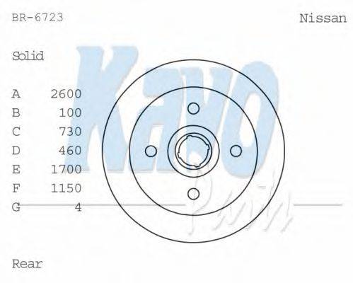 KAVO PARTS BR6723 гальмівний диск