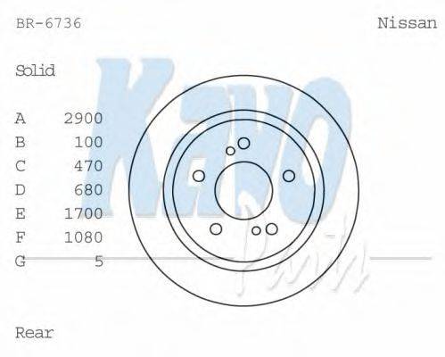 KAVO PARTS BR6736 гальмівний диск