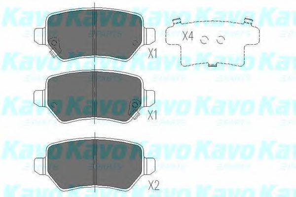 KAVO PARTS KBP4020 Комплект гальмівних колодок, дискове гальмо