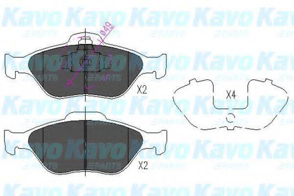 KAVO PARTS KBP4545 Комплект гальмівних колодок, дискове гальмо