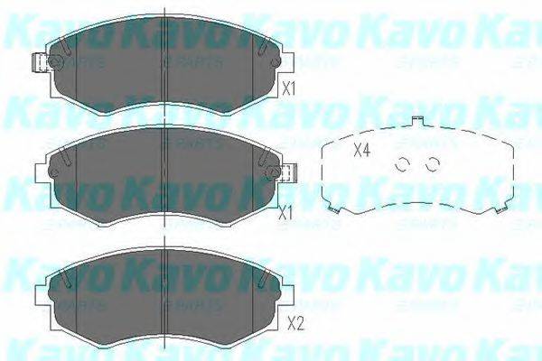 KAVO PARTS KBP7504 Комплект гальмівних колодок, дискове гальмо