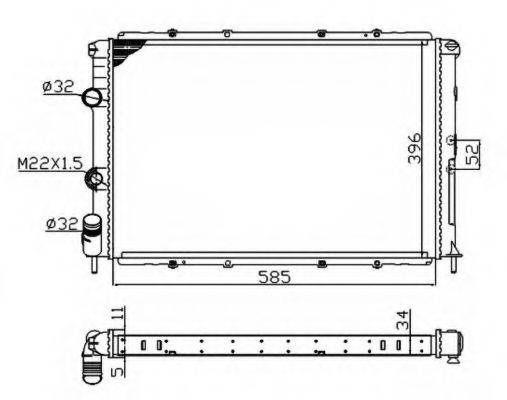 NRF 509503A Радіатор, охолодження двигуна