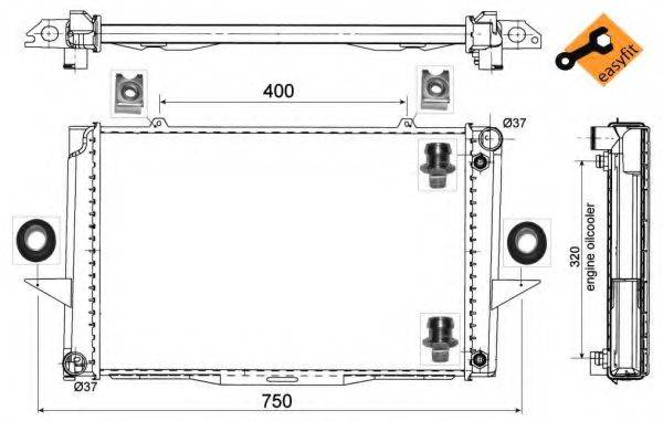 NRF 529509 Радіатор, охолодження двигуна