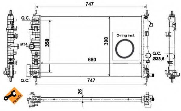 NRF 53777 Радіатор, охолодження двигуна