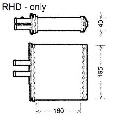 NRF 54223 Теплообмінник, опалення салону