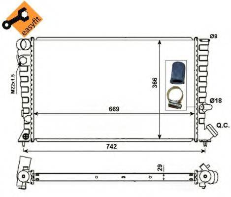 NRF 58101 Радіатор, охолодження двигуна