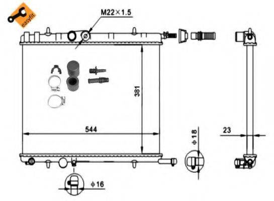 NRF 58414 Радіатор, охолодження двигуна