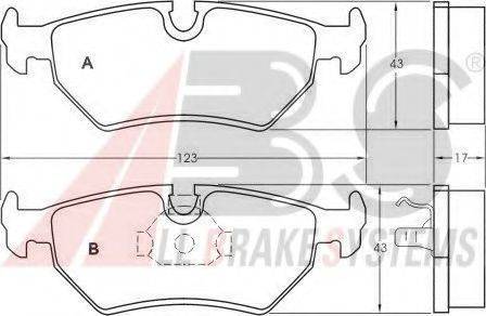 A.B.S. 36900OE Комплект гальмівних колодок, дискове гальмо