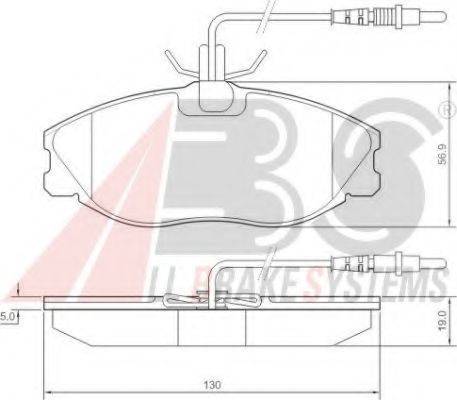 A.B.S. 36977 Комплект гальмівних колодок, дискове гальмо