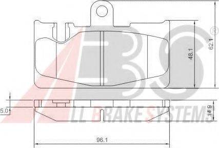 A.B.S. 37264 Комплект гальмівних колодок, дискове гальмо