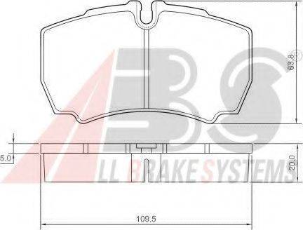 A.B.S. 37298OE Комплект гальмівних колодок, дискове гальмо