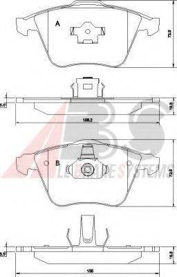 A.B.S. 37464 Комплект гальмівних колодок, дискове гальмо