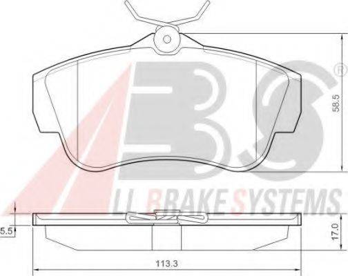 A.B.S. 37590 Комплект гальмівних колодок, дискове гальмо