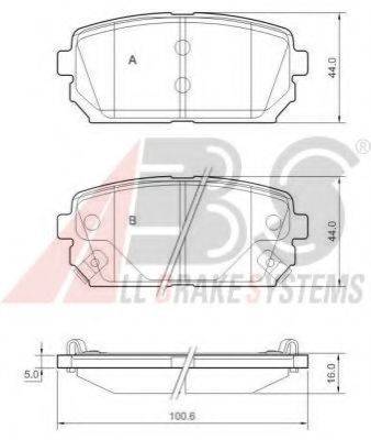 A.B.S. 37621OE Комплект гальмівних колодок, дискове гальмо