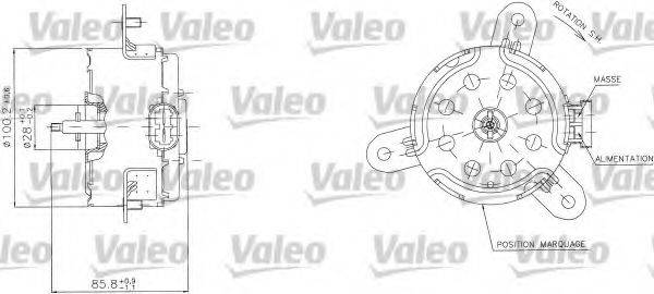 VALEO 698408 Електродвигун, вентилятор радіатора