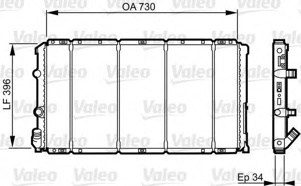 VALEO 732050 Радіатор, охолодження двигуна