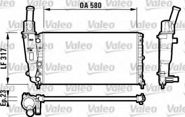 VALEO 732705 Радіатор, охолодження двигуна