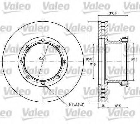 VALEO 187084 гальмівний диск