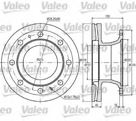 VALEO 187098 гальмівний диск